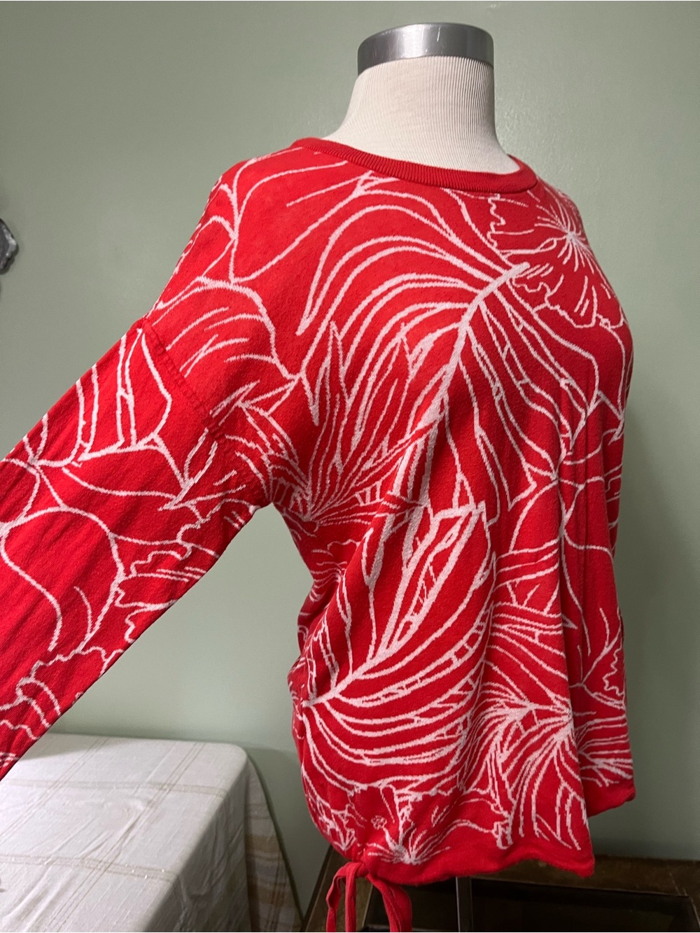 Tommy Bahama Island Bloom Jacquard Women's Cotton Sweater Size M - Picture 3 of 10